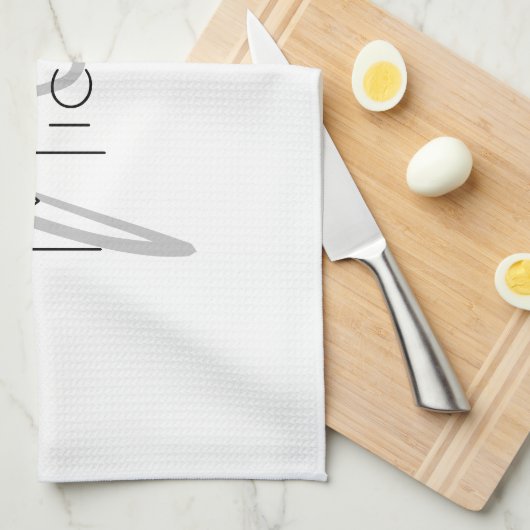 Mit Monogramm Minimalistischer Schlichter Name Geschirrtuch (Viertel Falte)