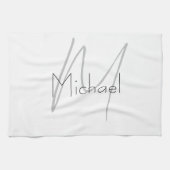 Mit Monogramm Minimalistischer Schlichter Name Geschirrtuch (Horizontal)
