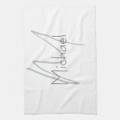 Mit Monogramm Minimalistischer Schlichter Name Geschirrtuch (Vertikal)