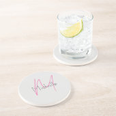 Mit Monogramm Minimalistischer Schlichter Name Getränkeuntersetzer (Seite)