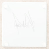 Mit Monogramm Minimalistischer Schlichter Name Glasuntersetzer (Rückseite)