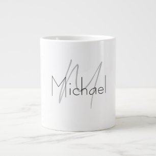 Mit Monogramm Minimalistischer Schlichter Name Jumbo-Tasse