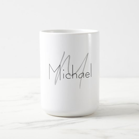 Mit Monogramm Minimalistischer Schlichter Name Kaffeetasse (Mittel)