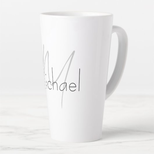 Mit Monogramm Minimalistischer Schlichter Name Milchtasse (Rechte Ecke)