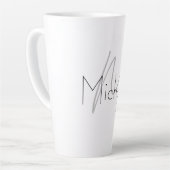 Mit Monogramm Minimalistischer Schlichter Name Milchtasse (Linke Ecke)