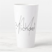 Mit Monogramm Minimalistischer Schlichter Name Milchtasse (Vorderseite)