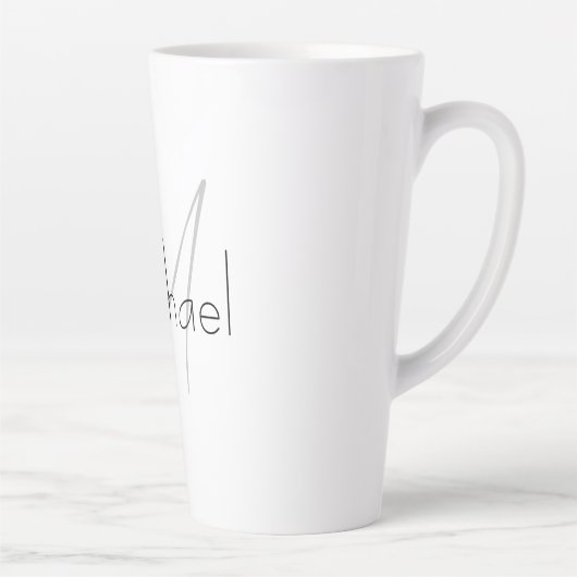 Mit Monogramm Minimalistischer Schlichter Name Milchtasse (Rechts)