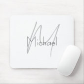 Mit Monogramm Minimalistischer Schlichter Name Mousepad (Mit Mouse)