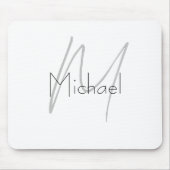 Mit Monogramm Minimalistischer Schlichter Name Mousepad (Vorne)