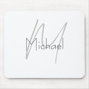 Mit Monogramm Minimalistischer Schlichter Name Mousepad