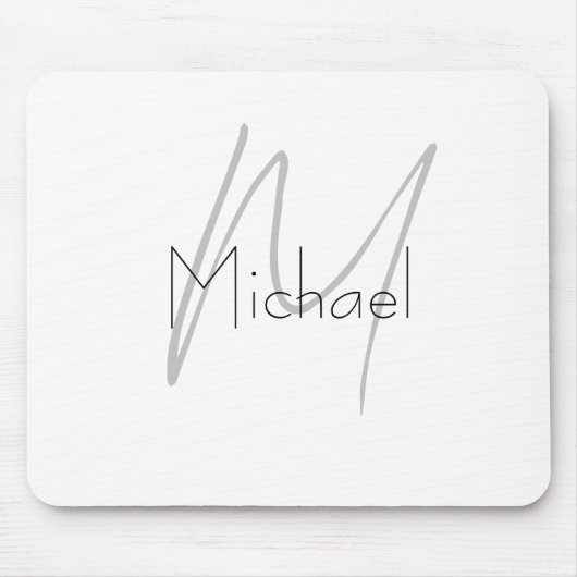 Mit Monogramm Minimalistischer Schlichter Name Mousepad (Vorne)
