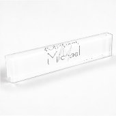 Mit Monogramm Minimalistischer Schlichter Name Namensplakette