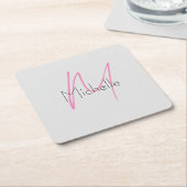 Mit Monogramm Minimalistischer Schlichter Name Rechteckiger Pappuntersetzer (angewinkelt)