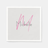 Mit Monogramm Minimalistischer Schlichter Name Serviette (Vorderseite)
