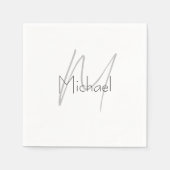 Mit Monogramm Minimalistischer Schlichter Name Serviette (Vorderseite)