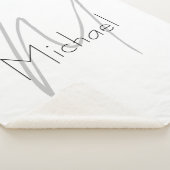 Mit Monogramm Minimalistischer Schlichter Name Sherpadecke (3/4)