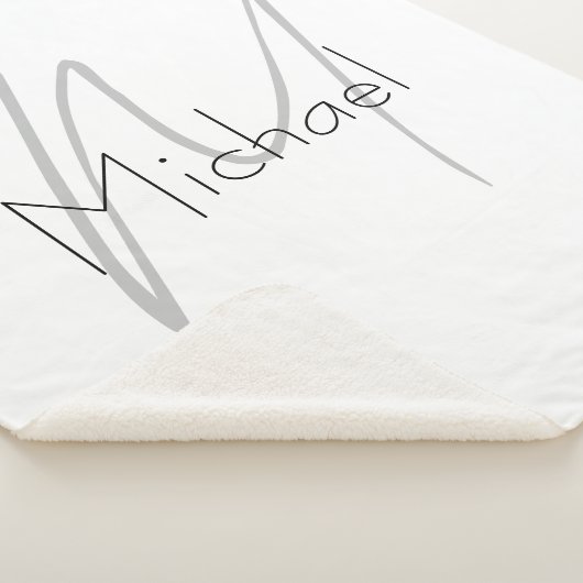 Mit Monogramm Minimalistischer Schlichter Name Sherpadecke (3/4)