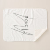 Mit Monogramm Minimalistischer Schlichter Name Sherpadecke (Vorderseite (Horizontal))