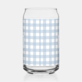 Mit Monogramm Minimalistisches Blue Gingham Karier Dosenglas (Rechts)