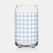Mit Monogramm Minimalistisches Blue Gingham Karier Dosenglas (Links)