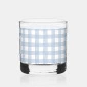 Mit Monogramm Minimalistisches Blue Gingham Karier Whiskyglas (Links)