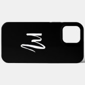 Mit Monogramm-minimalistisches Erstschwarz Case-Mate iPhone Hülle (Rückseite (Horizontal))