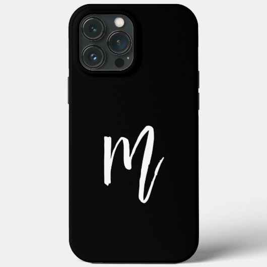 Mit Monogramm-minimalistisches Erstschwarz Case-Mate iPhone Hülle (Rückseite)