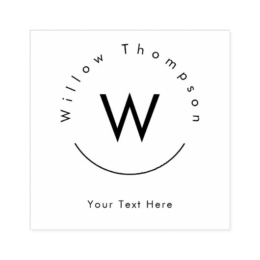 Mit Monogramm Minimalistisches Modern-Logo Gummistempel (Prägung)