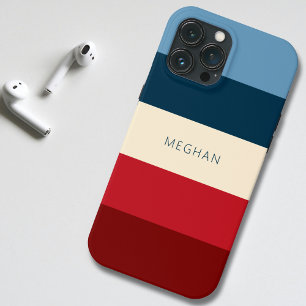 Mit Monogramm Minimalistisches Streifenmuster Case-Mate iPhone Hülle