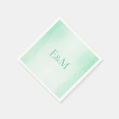 Mit Monogramm-Minze-Grüne Vorlage Modernes Elegant Serviette (Ecke)