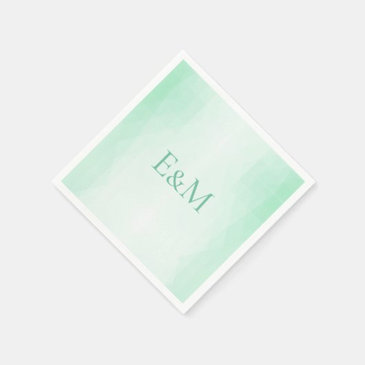 Mit Monogramm-Minze-Grüne Vorlage Modernes Elegant Serviette (Ecke)