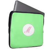 Mit Monogramm Minze Laptopschutzhülle (Vorne Rechts)