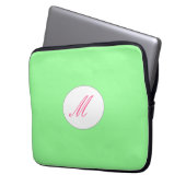 Mit Monogramm Minze Laptopschutzhülle (Vorderseite Links)