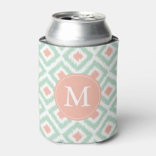Mit Monogramm Minze- und Korallenmuster Dosenkühler