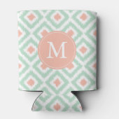 Mit Monogramm Minze- und Korallenmuster Dosenkühler (Rückseite)
