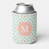 Mit Monogramm Minze- und Korallenmuster Dosenkühler (Kanne Rückseite)