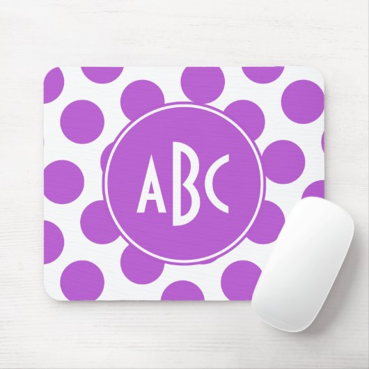 Mit Monogramm Mittelorchid Polka Dots Mousepad (Mit Mouse)