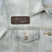 Mit Monogramm Mocha Dark Brown Schöne Handschrift Namensschild (Beispiel)
