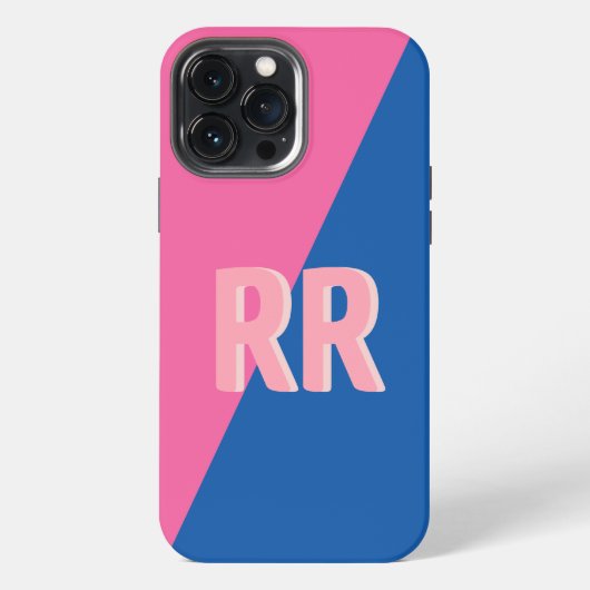 Mit Monogramm-modern-farbig iPhone Hülle (Rückseite)