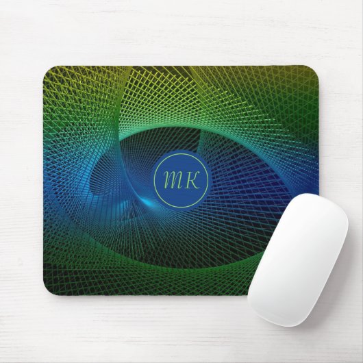 Mit Monogramm-Modern-Fraktal-Maus Mousepad (Mit Mouse)