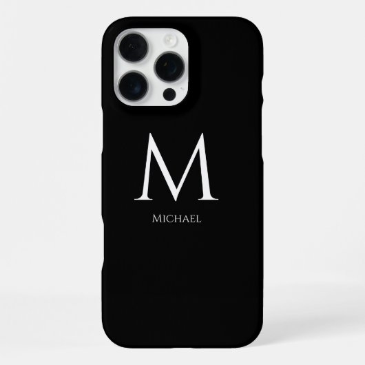 Mit Monogramm Modern minimal iPhone Hülle (Rückseite)