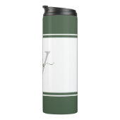 Mit Monogramm Modern Script Evergreen Thermosbecher (Nach rechts gedreht)