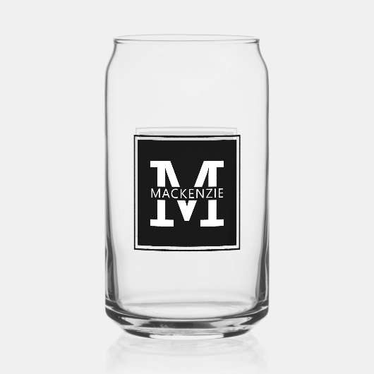Mit Monogramm modern und Minimalistisch Personalis Dosenglas (Vorderseite)