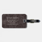 Mit Monogramm moderne braune Imitate Leather Textu Gepäckanhänger (Rückseite horizontal)