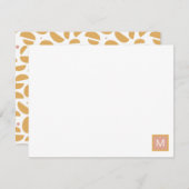 Mit Monogramm moderne Dijon-Gelbe Mitteilungskarte (Vorne/Hinten)