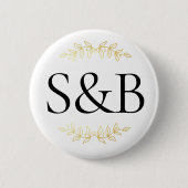 Mit Monogramm, moderne, einfache und Minimalistisc Button (Vorderseite)