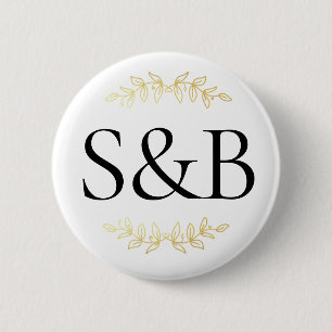 Mit Monogramm, moderne, einfache und Minimalistisc Button