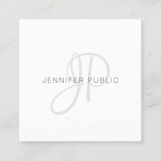 Mit Monogramm moderne elegante Designvorlage Quadratische Visitenkarte (Vorderseite)