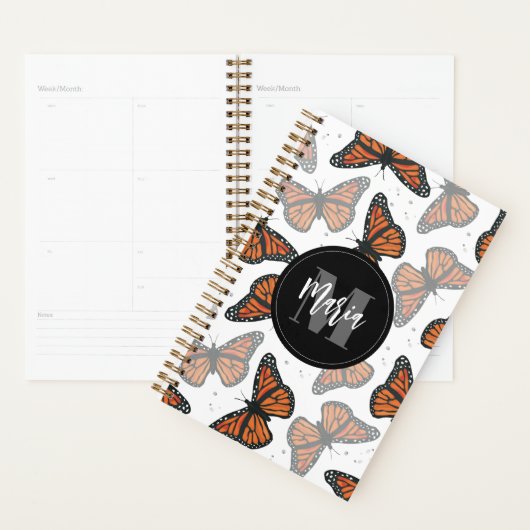 Mit Monogramm Moderne Elegante, einfache Schmetter Planer (Anzeige)