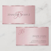 Mit Monogramm Moderne Elegante Rose Gold Premium D Visitenkarte (Vorne/Hinten)
